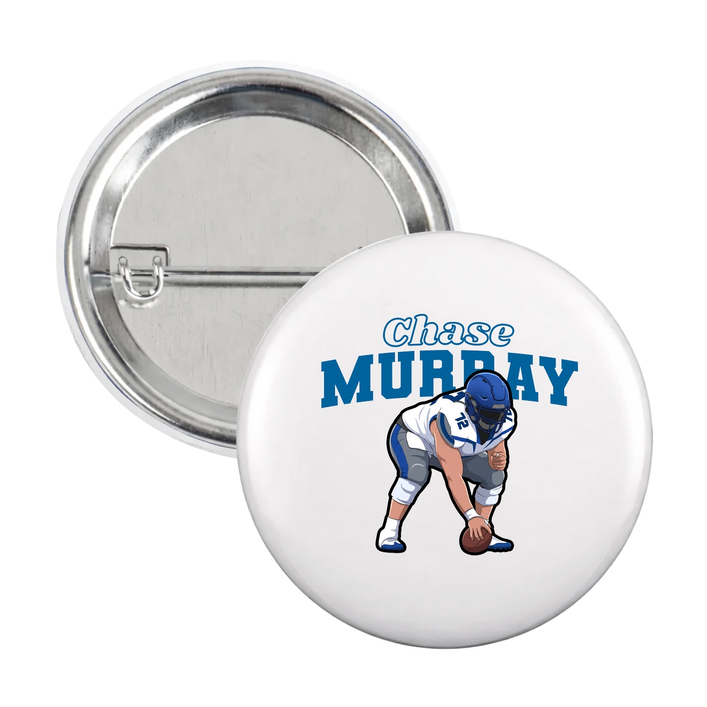 Game Day Button — Name Arch in White