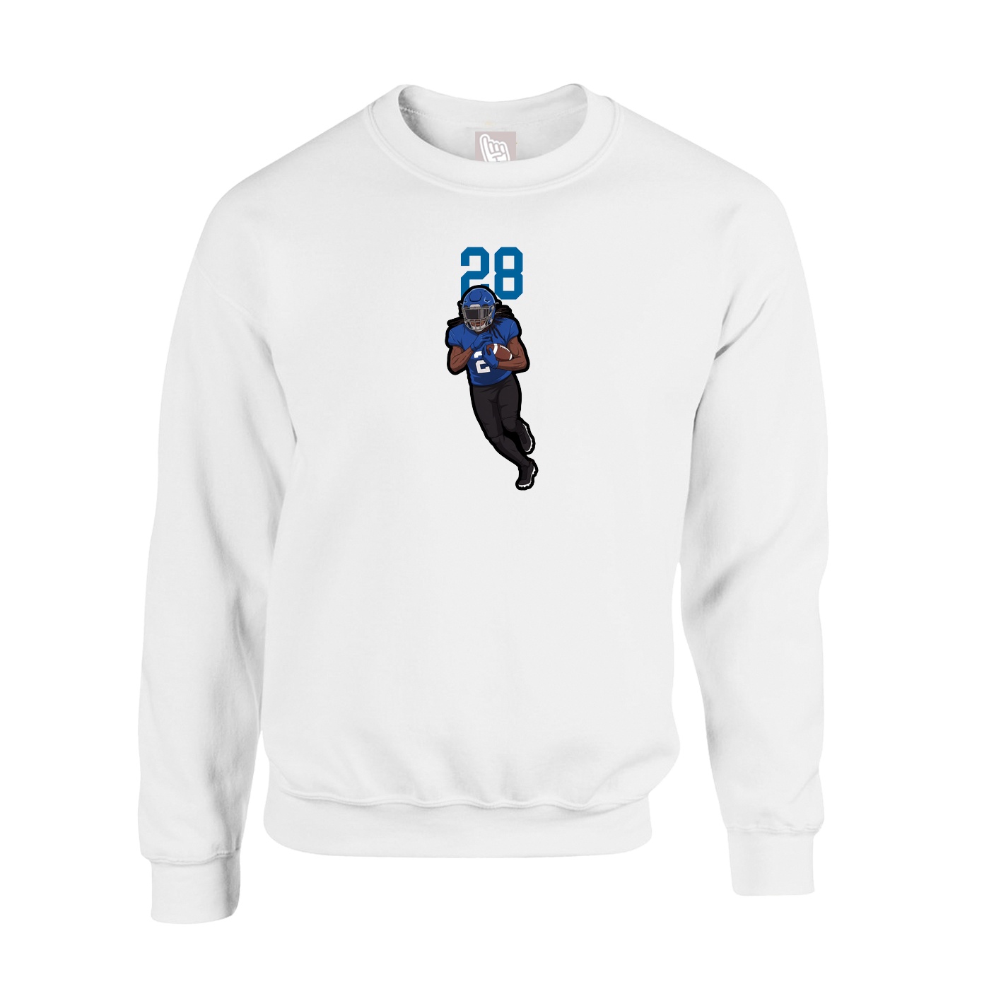 Fleece Crew — Number Top in White