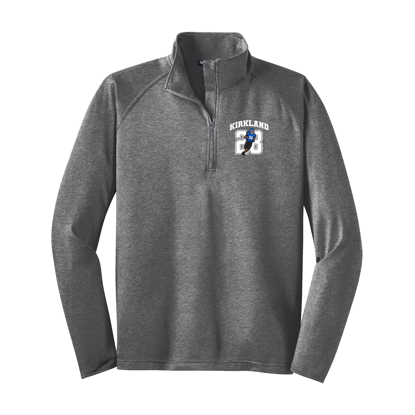 Q-Zip Pullover — Number in Grey