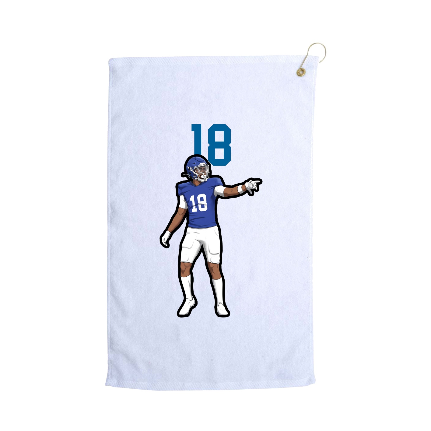 Golf Towel — Number Top in White