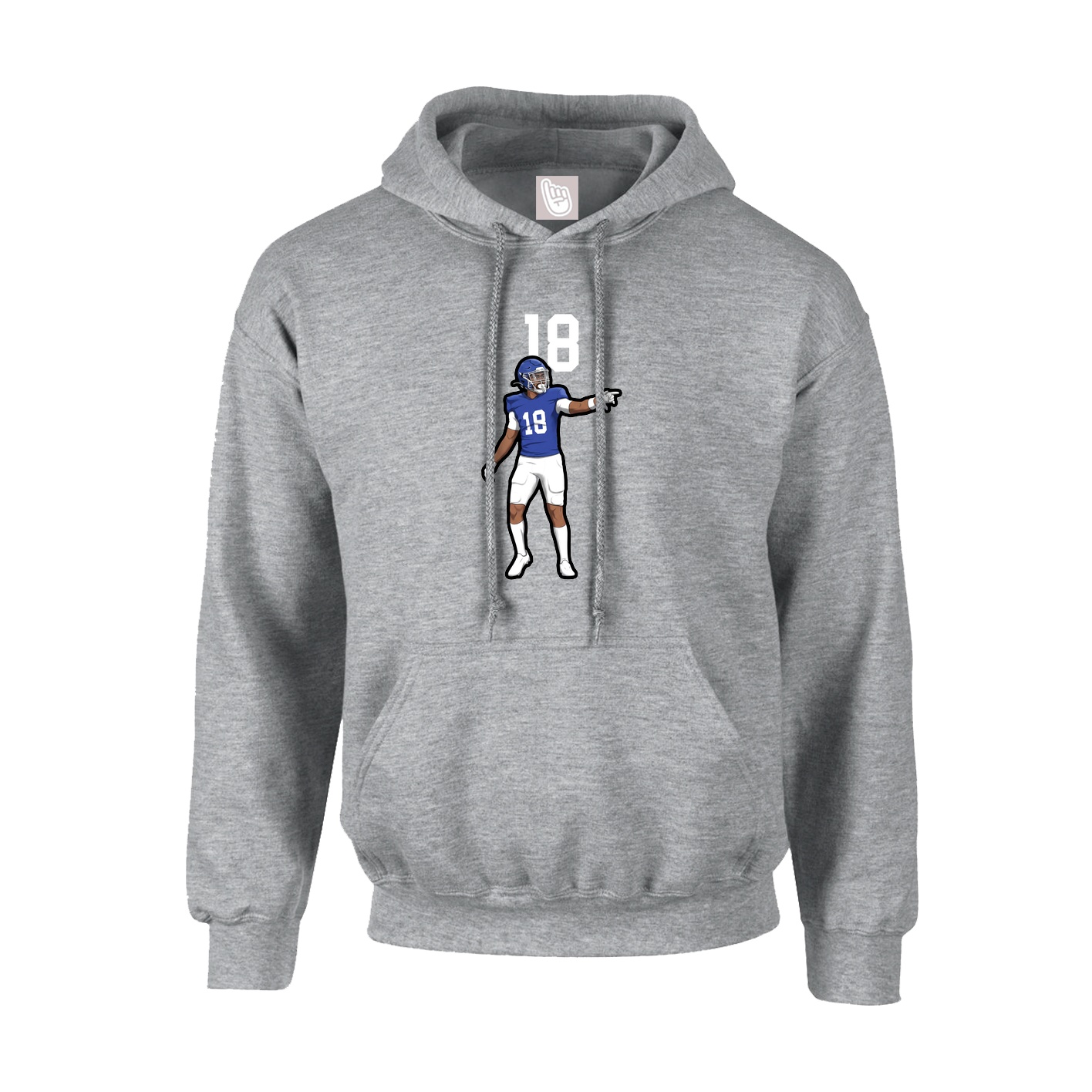 Hoodie — Number Top in Grey