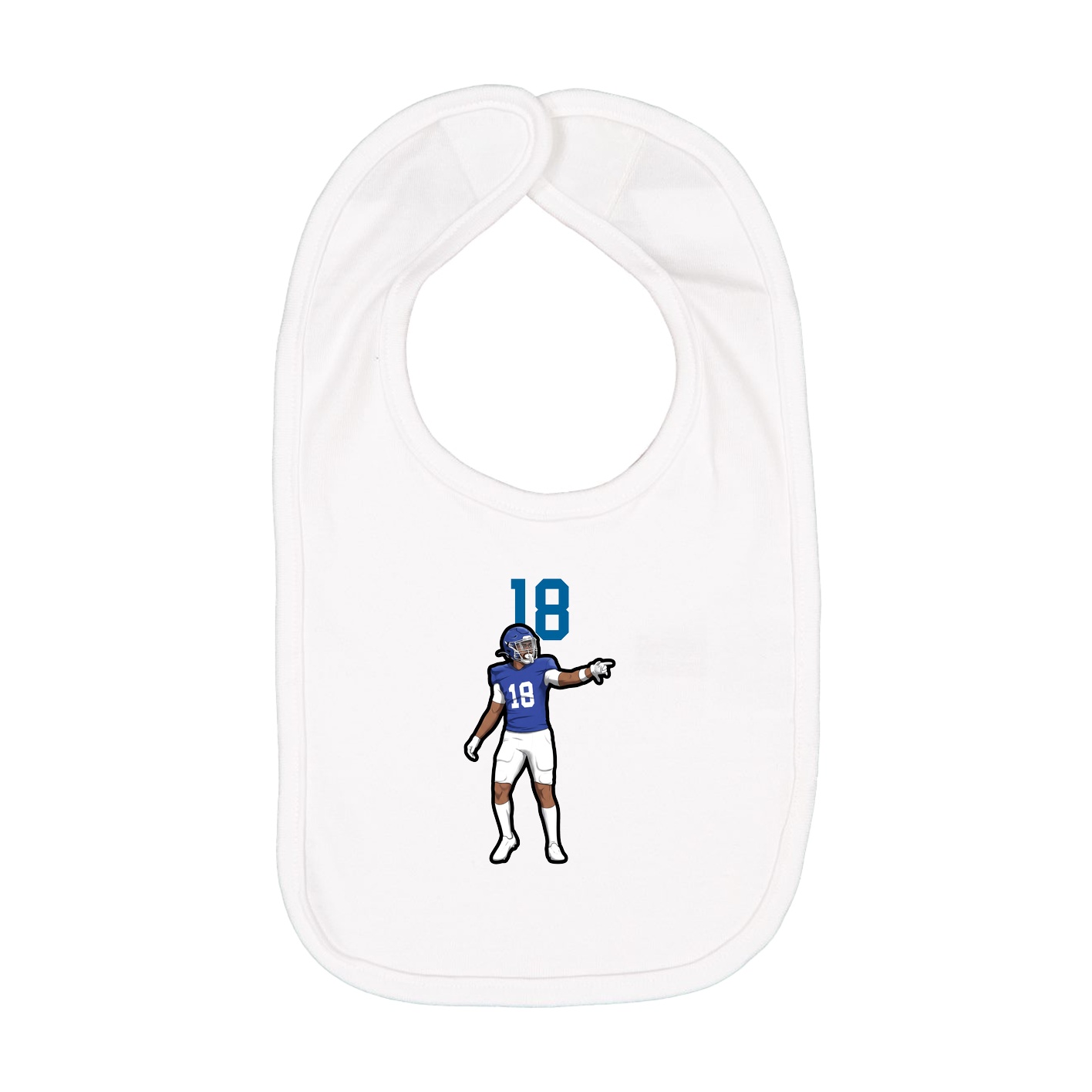 Infant Bib — Number Top in White