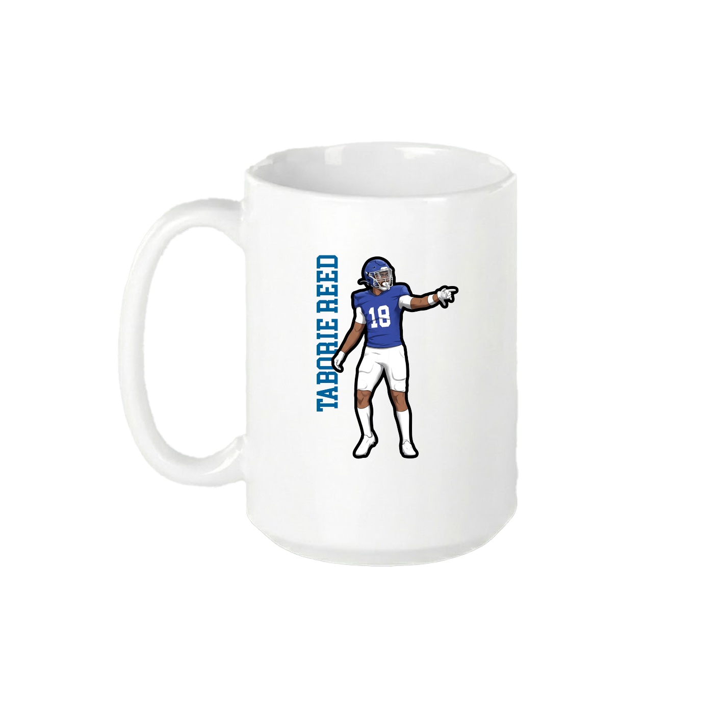 15oz Coffee Mug — Name Vertical in White