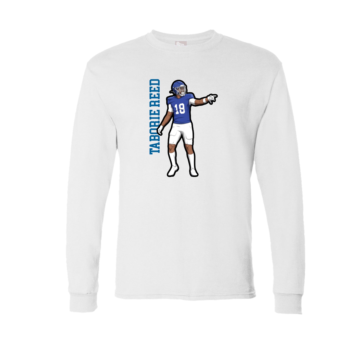 Long Sleeve Tee — Name Vertical in White