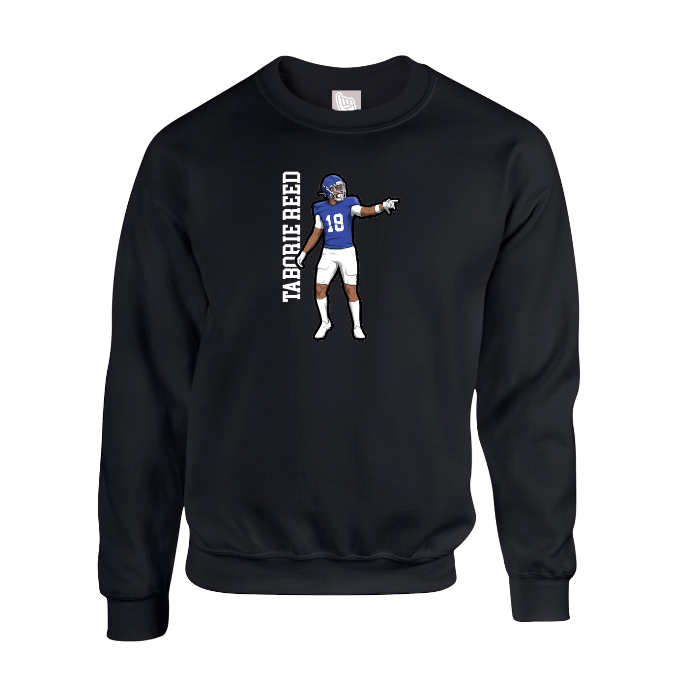Fleece Crew — Name Vertical in Black
