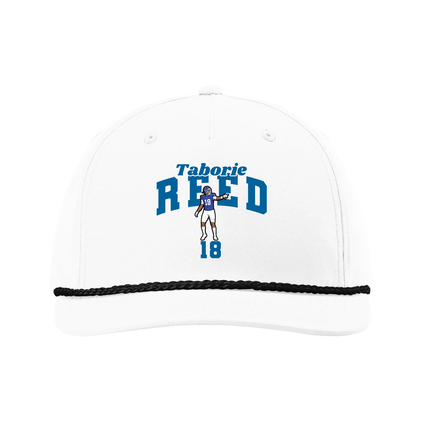 Five-Panel Classic Rope Cap — Signature Arch in White