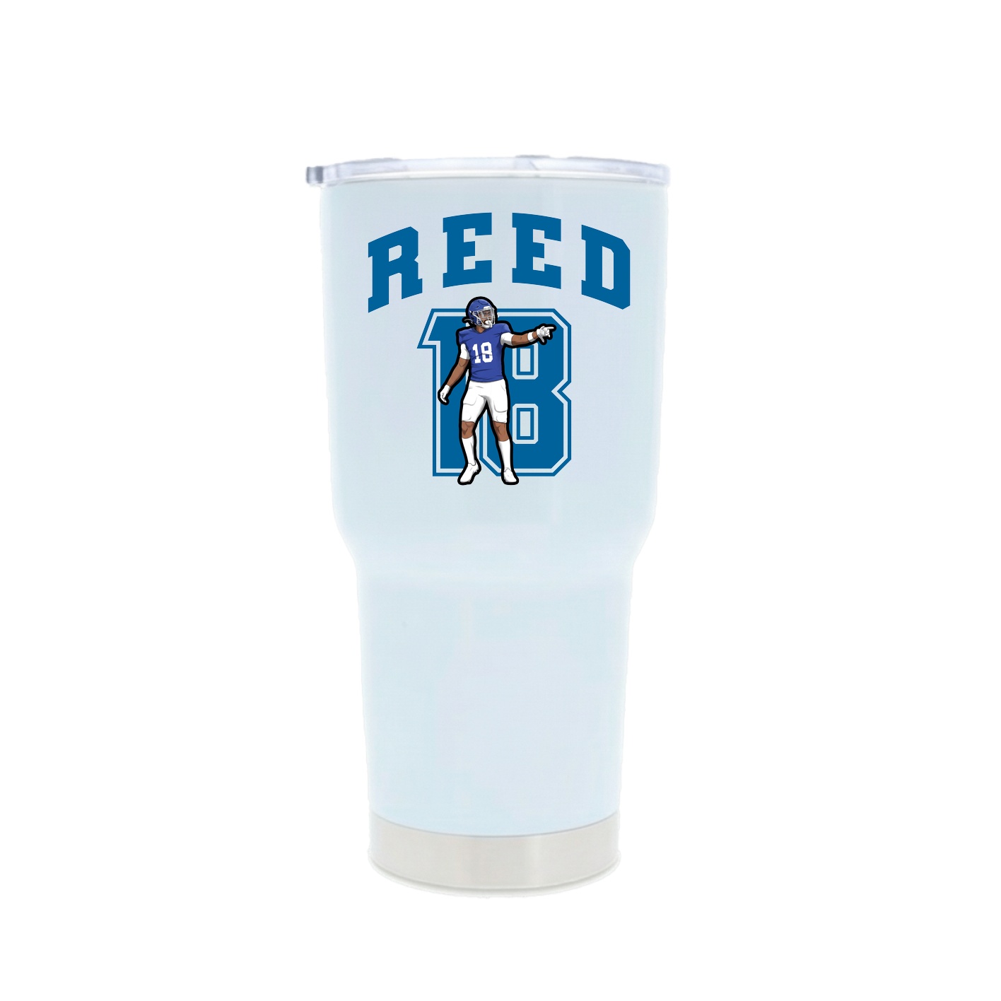30oz Stainless Steel Tumbler — Number in White