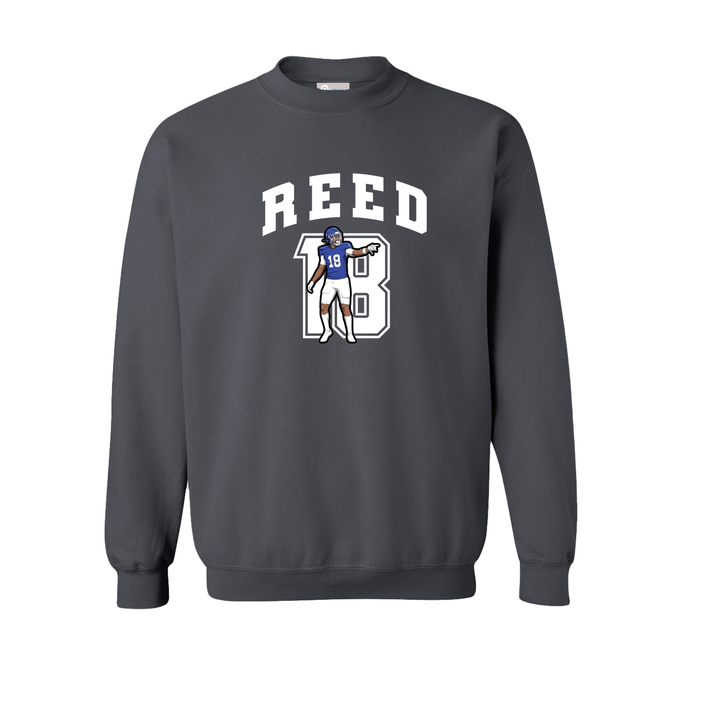 Fleece Crew — Number in Grey