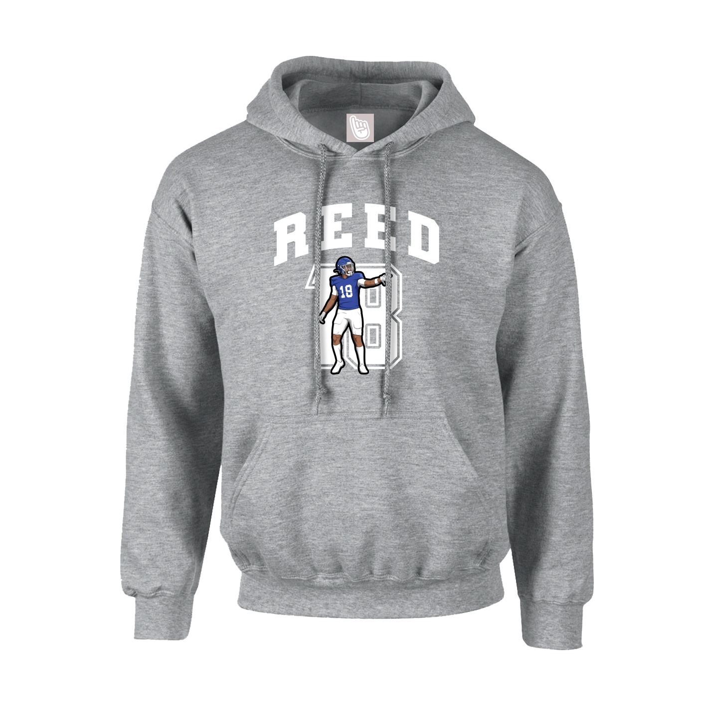 Youth Hoodie — Number in Grey