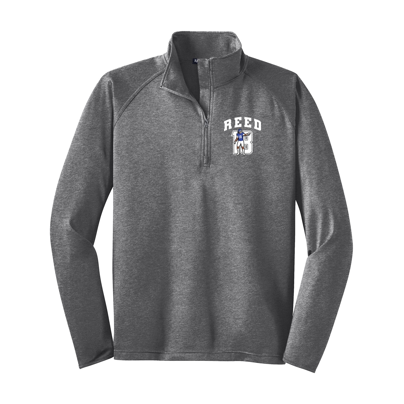 Q-Zip Pullover — Number in Grey