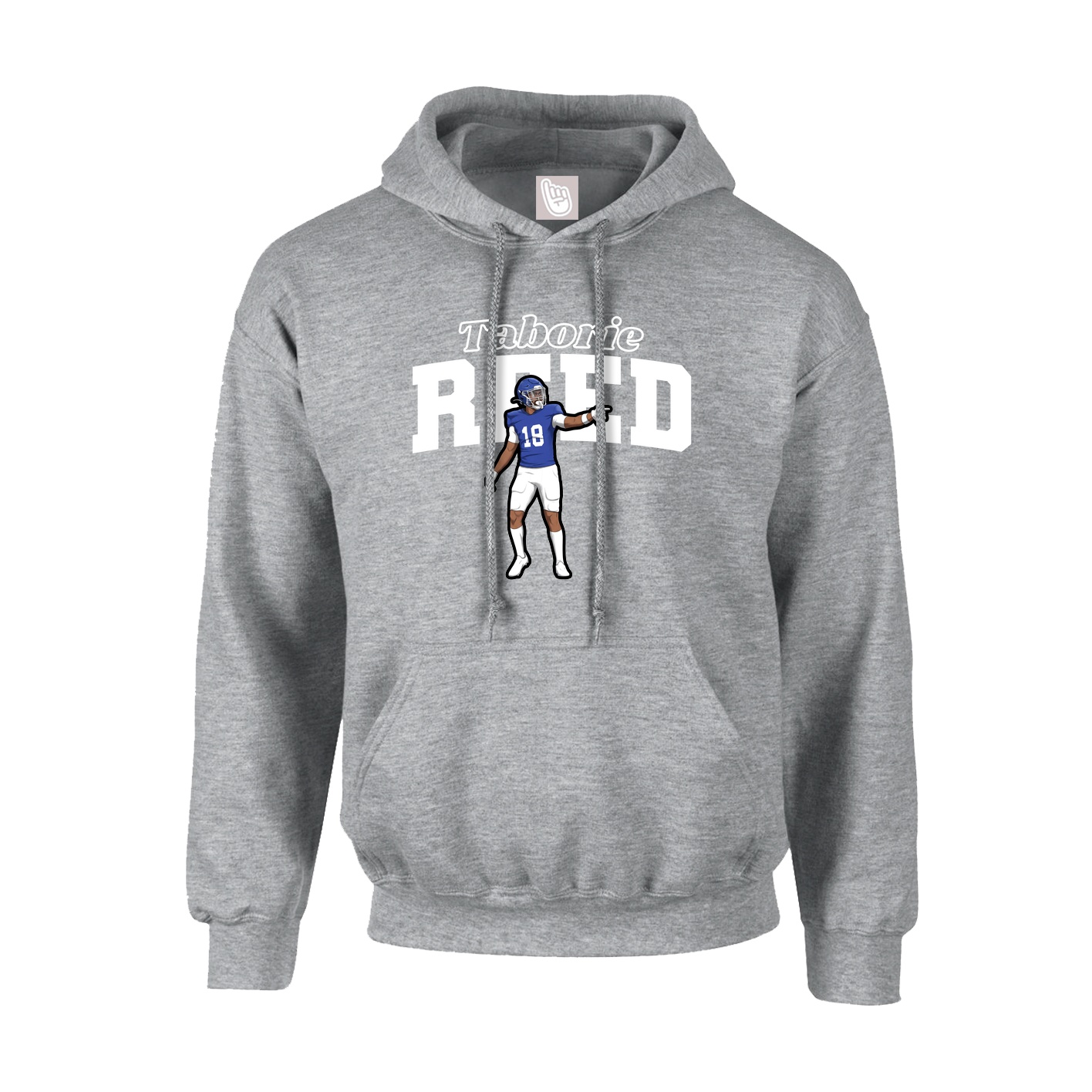 Youth Hoodie — Name Arch in Grey