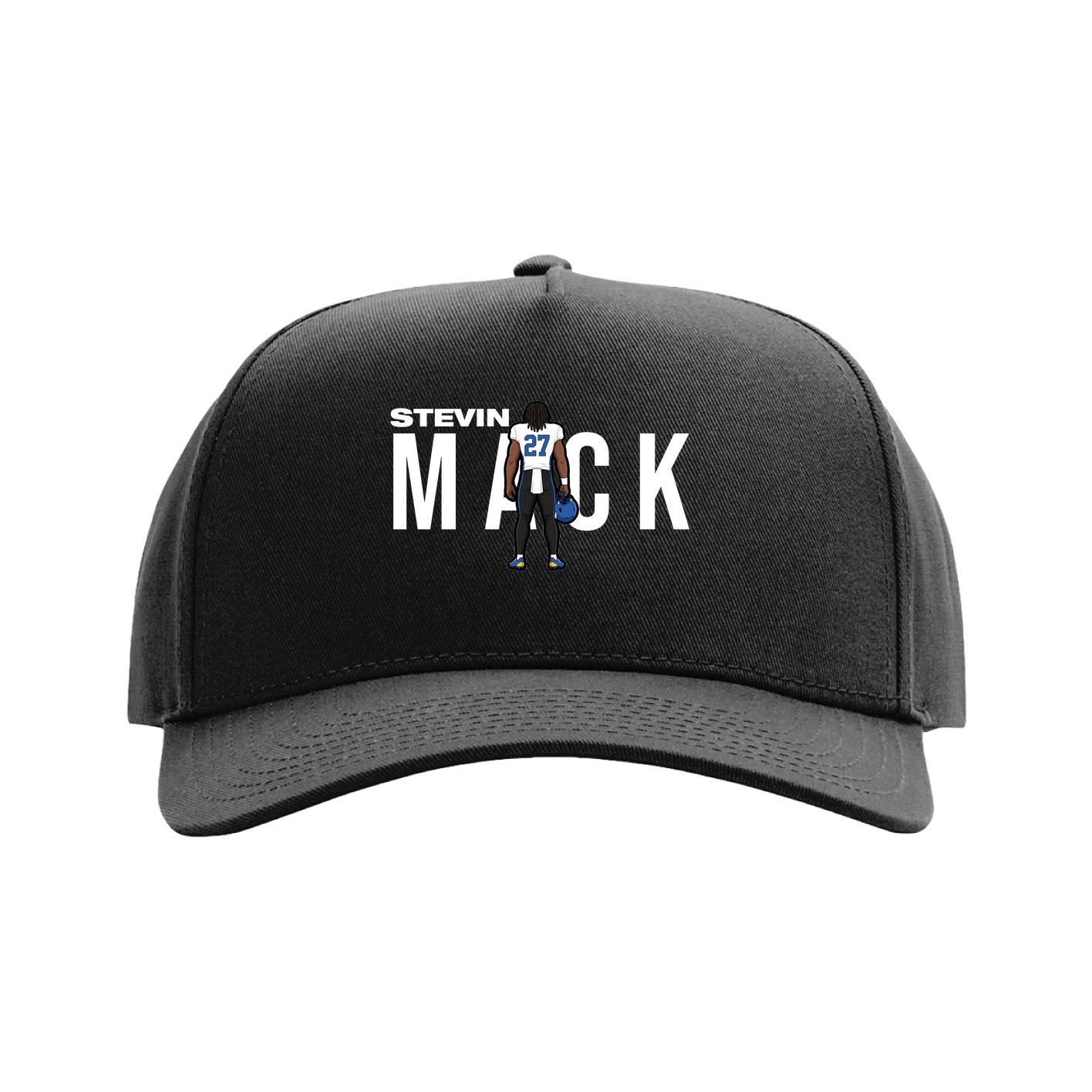Full Fabric Five-Panel Champ Cap — Player Name in Black