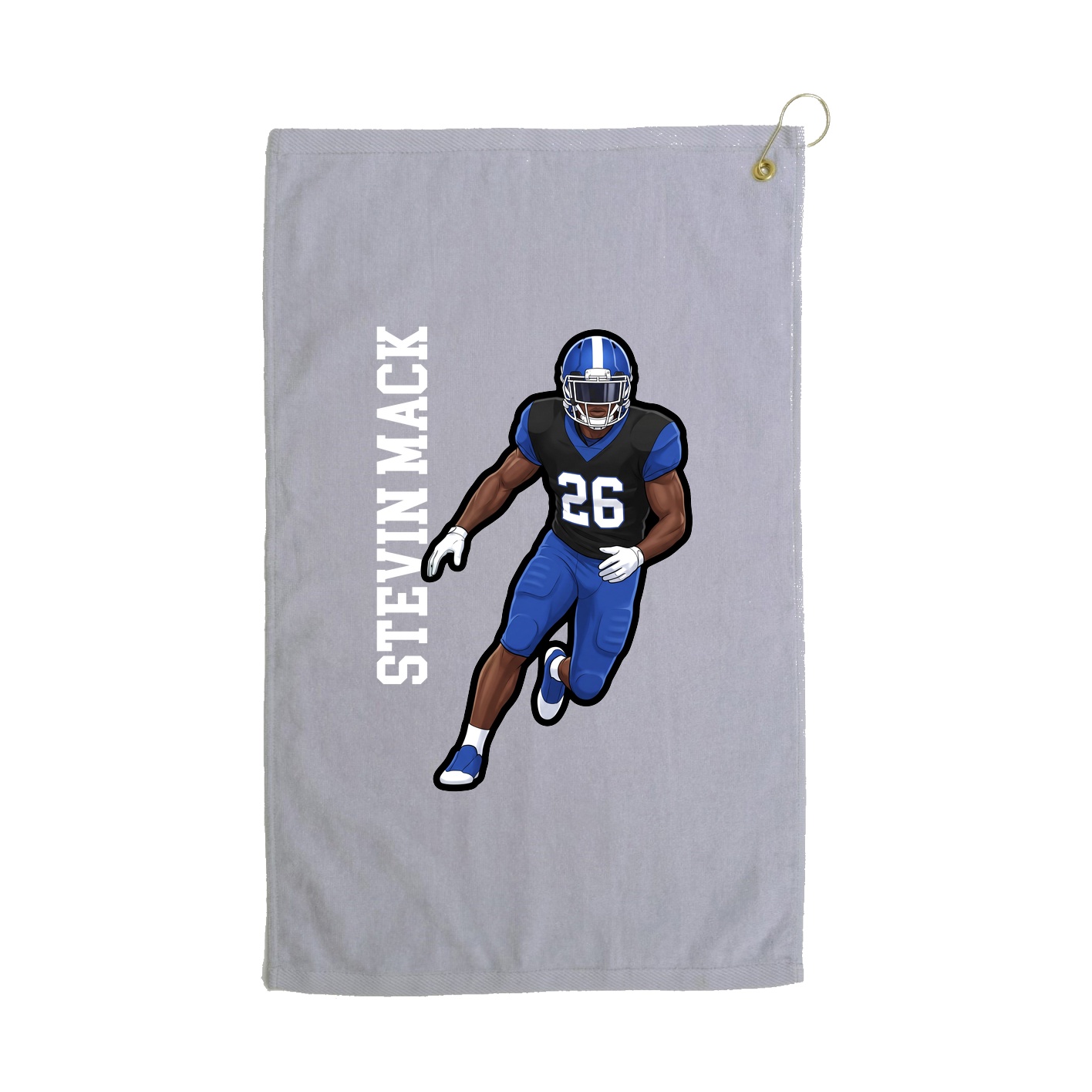 Golf Towel — Name Vertical in Grey