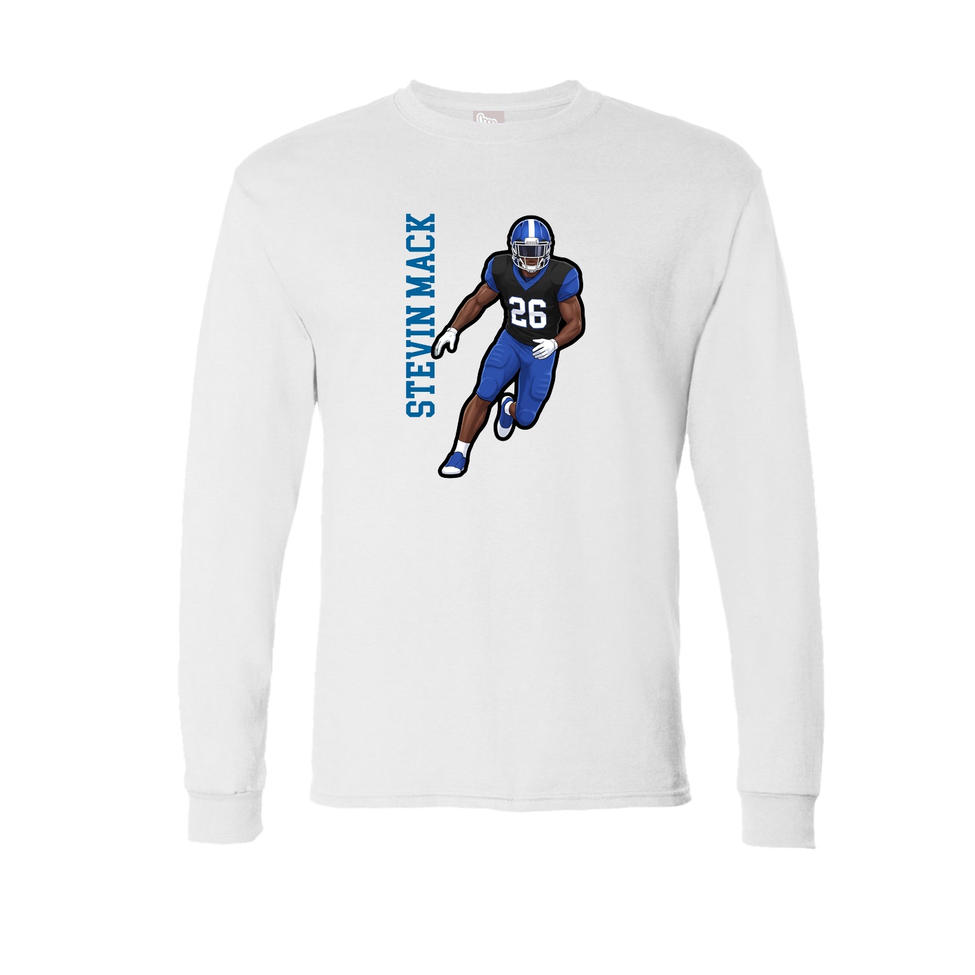 Long Sleeve Tee — Name Vertical in White