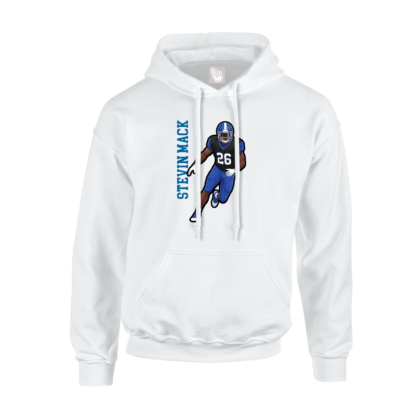 Youth Hoodie — Name Vertical in White