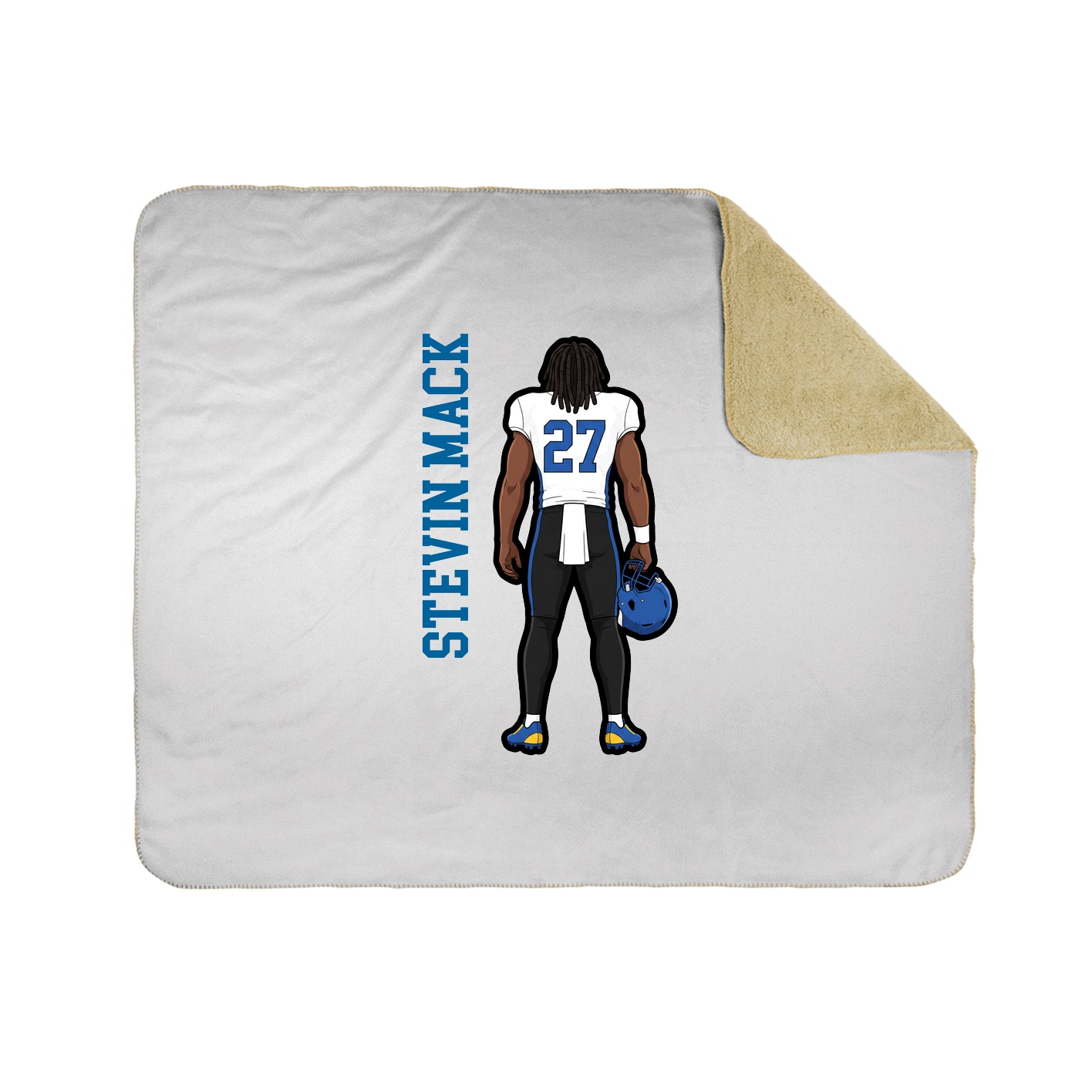 Throw Blanket — Name Vertical in White