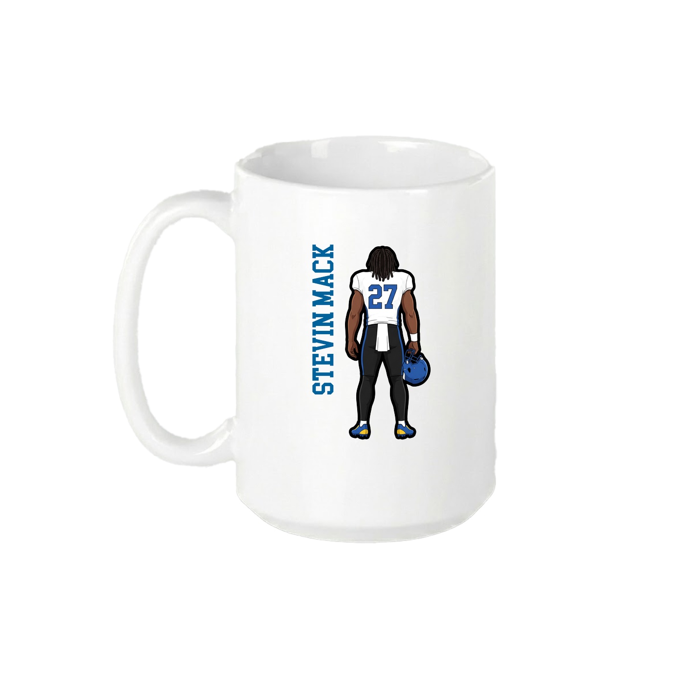 15oz Coffee Mug — Name Vertical in White