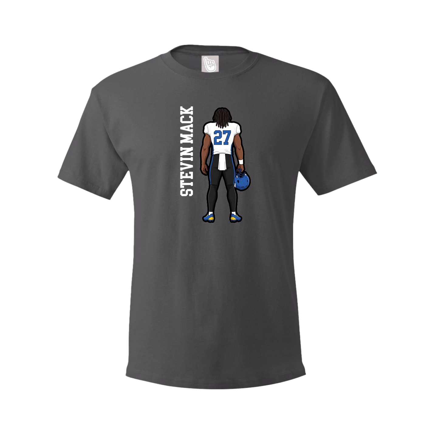 Tee — Name Vertical in Grey