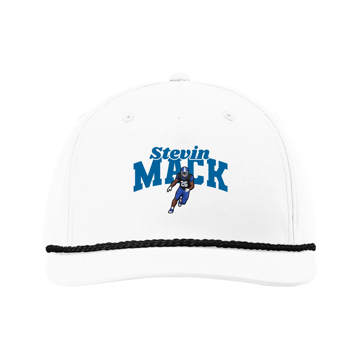 Five-Panel Classic Rope Cap — Signature Arch in White