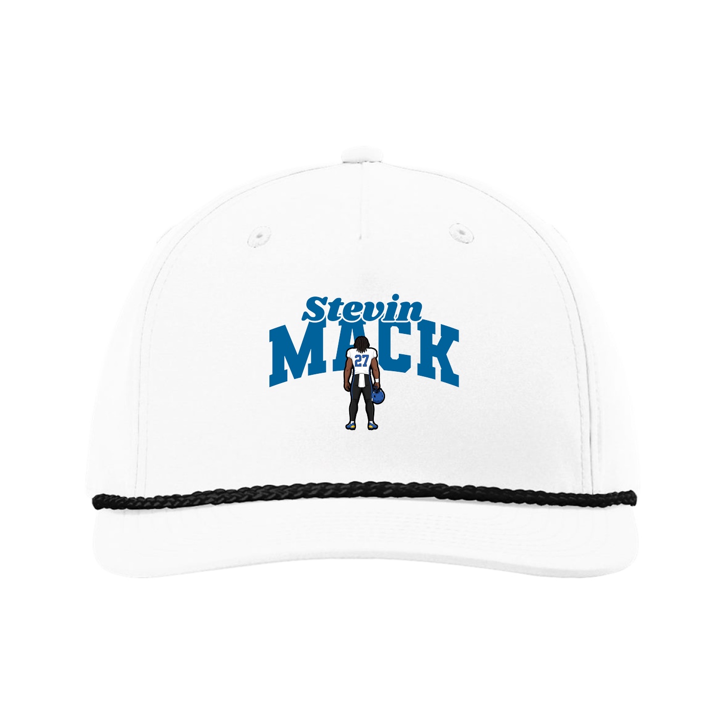 Five-Panel Classic Rope Cap — Signature Arch in White