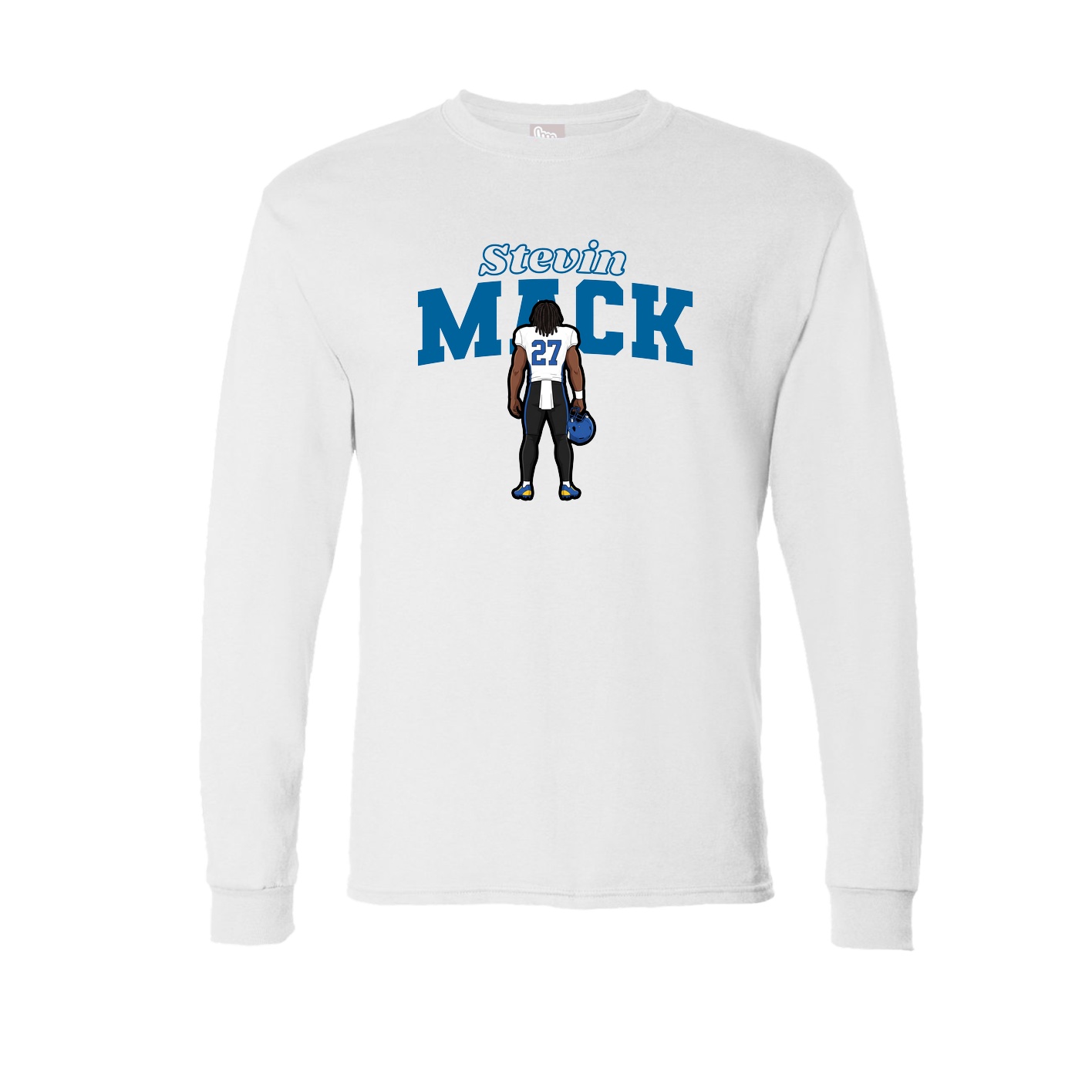 Long Sleeve Tee — Name Arch in White