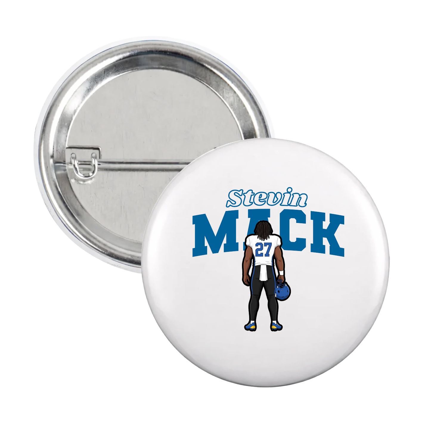 Game Day Button — Name Arch in White