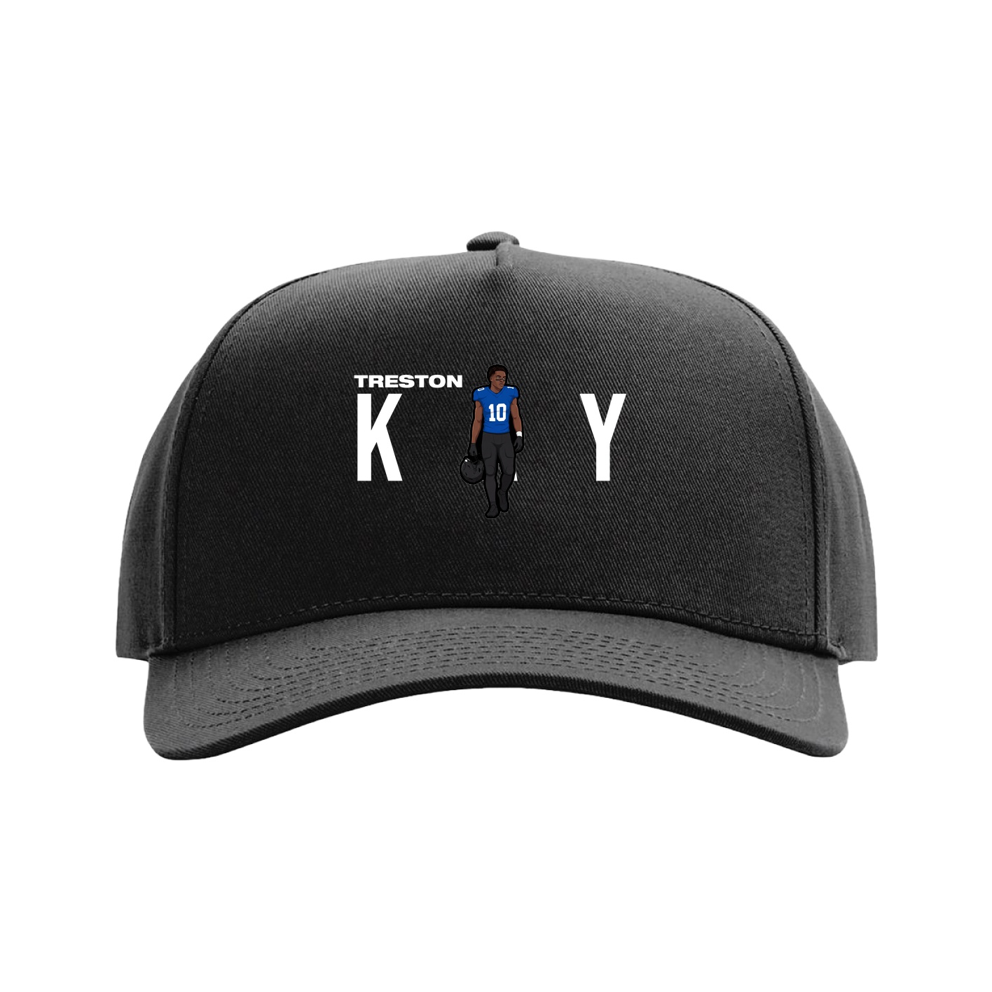 Full Fabric Five-Panel Champ Cap — Player Name in Black