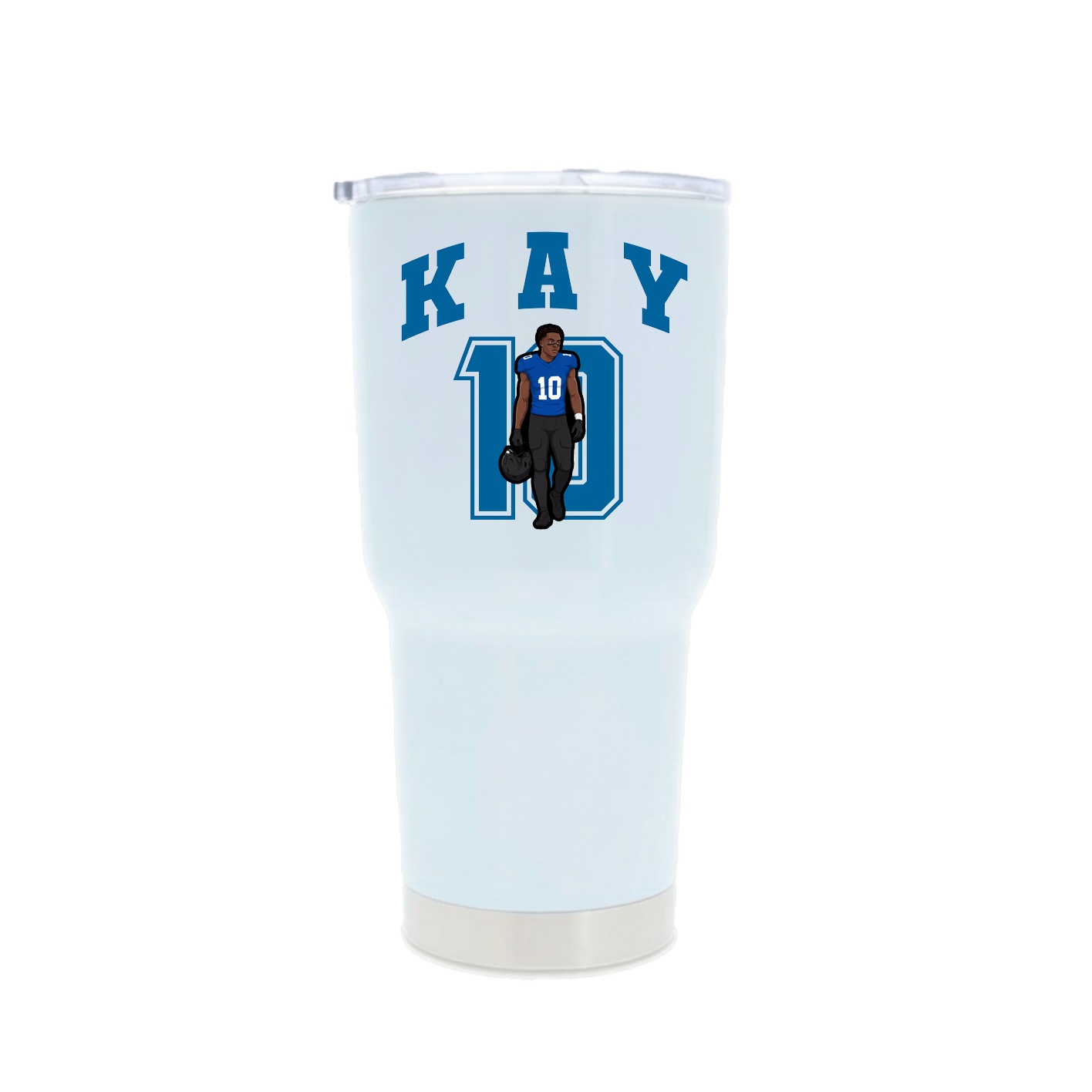 30oz Stainless Steel Tumbler — Number in White