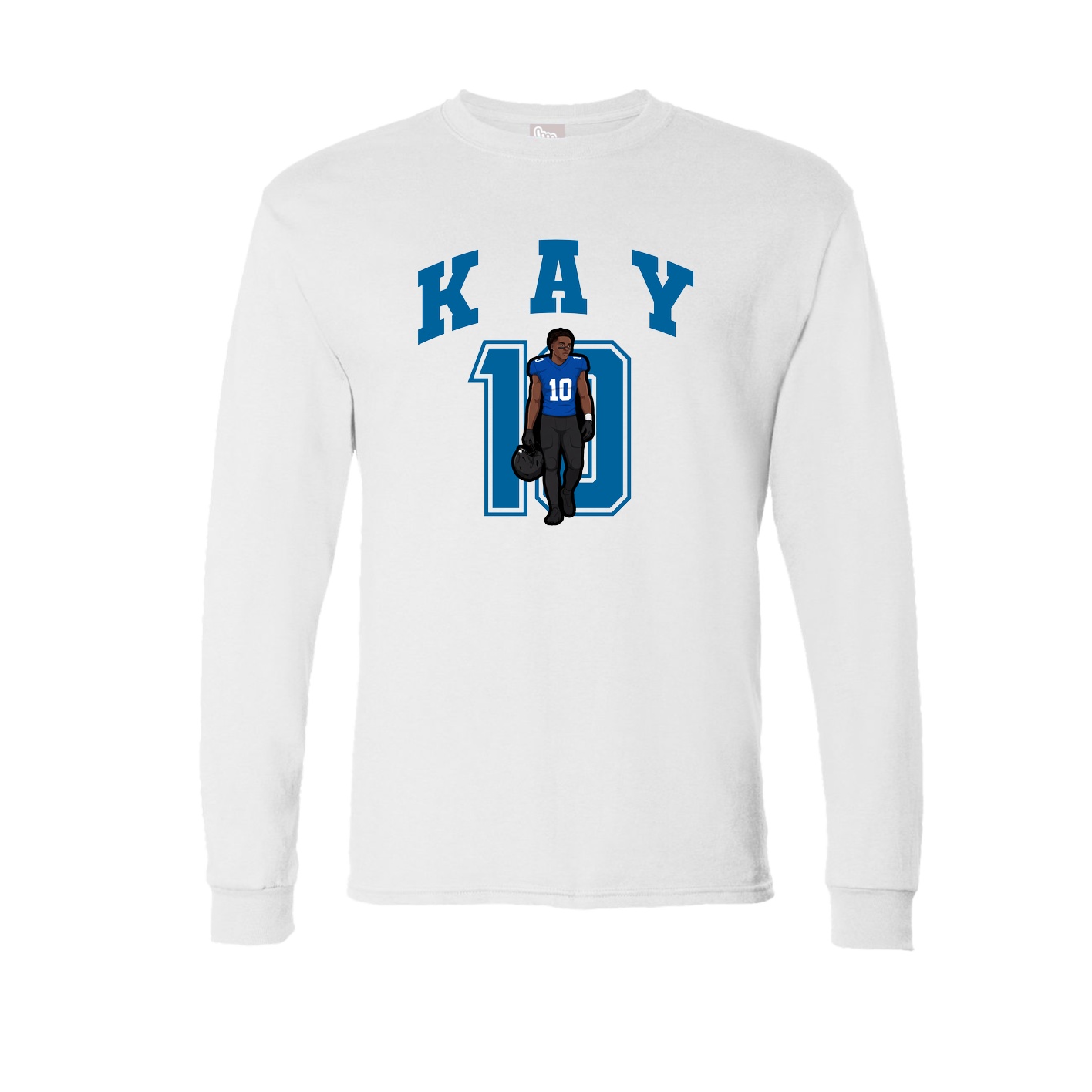 Long Sleeve Tee — Number in White