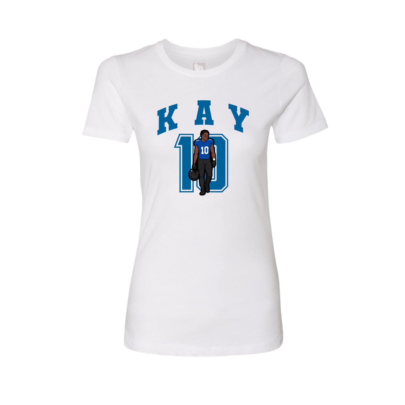 Fitted Women's Tee — Number in White