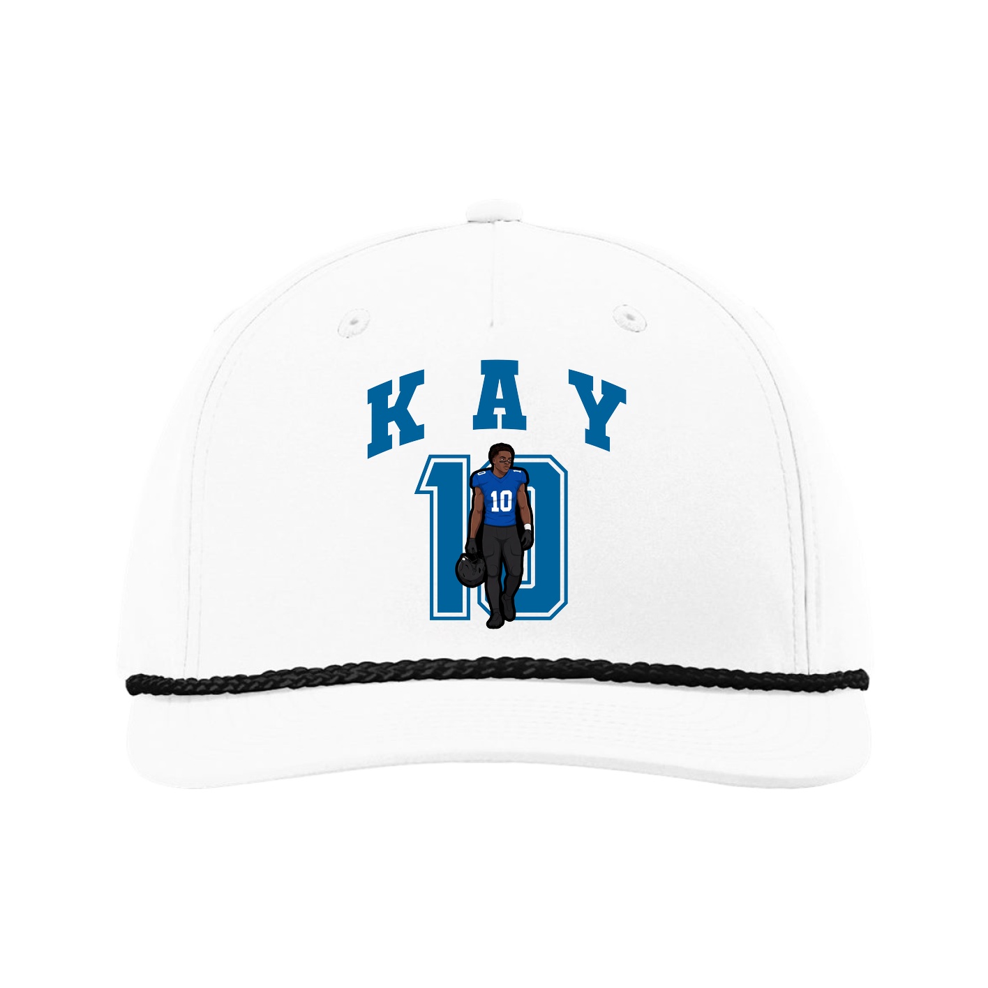 Five-Panel Classic Rope Cap — Number in White