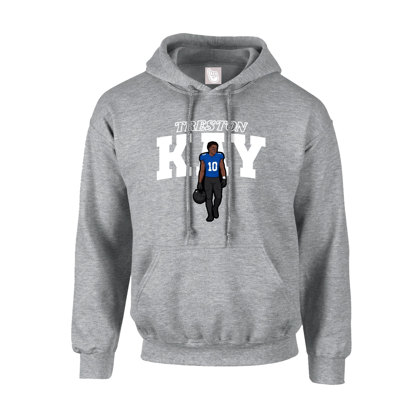 Hoodie — Name Arch in Grey