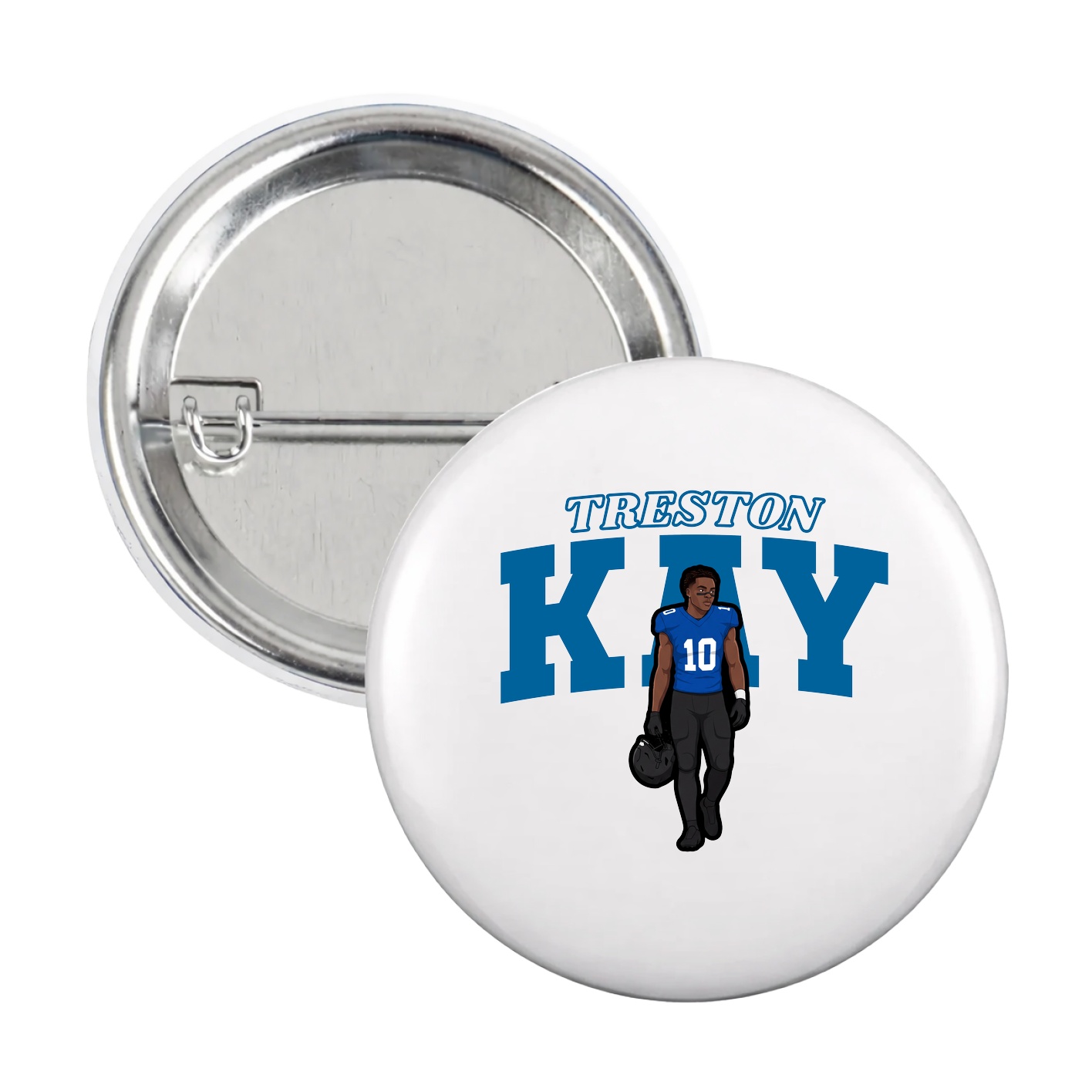Game Day Button — Name Arch in White