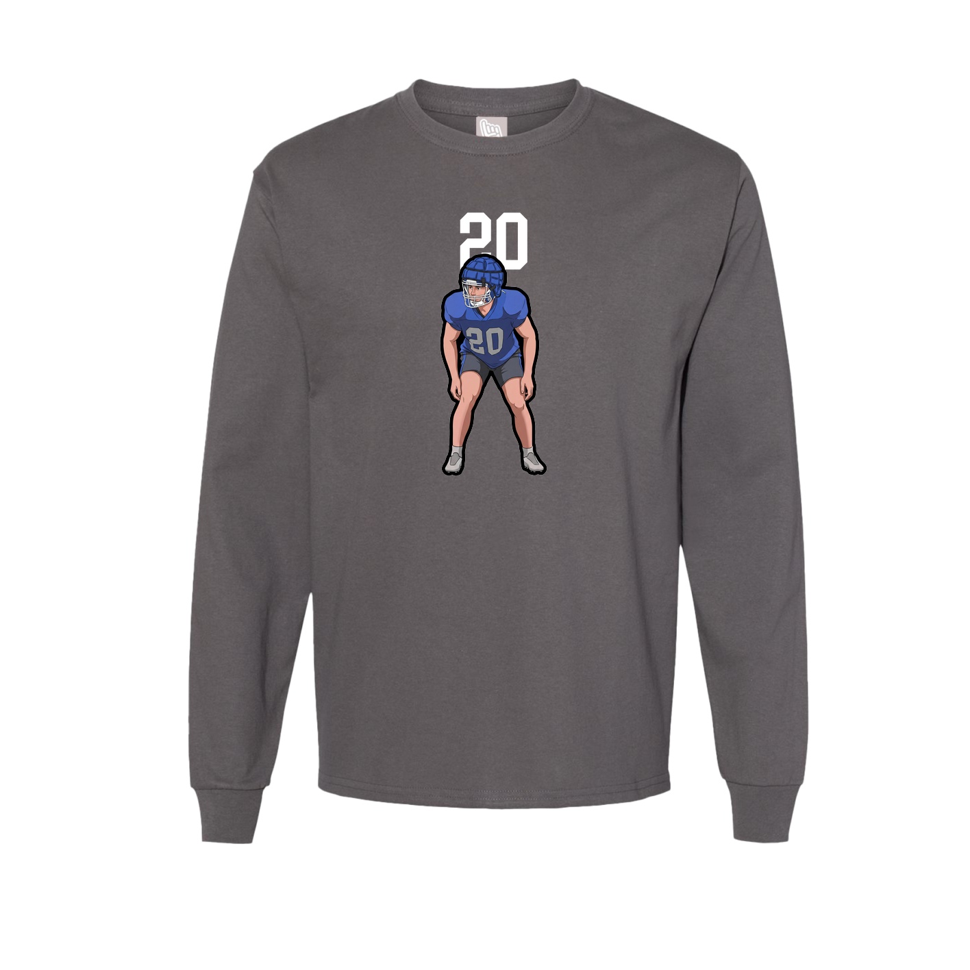 Long Sleeve Tee — Number Top in Grey