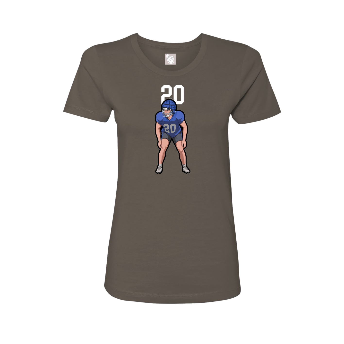Fitted Women's Tee — Number Top in Grey