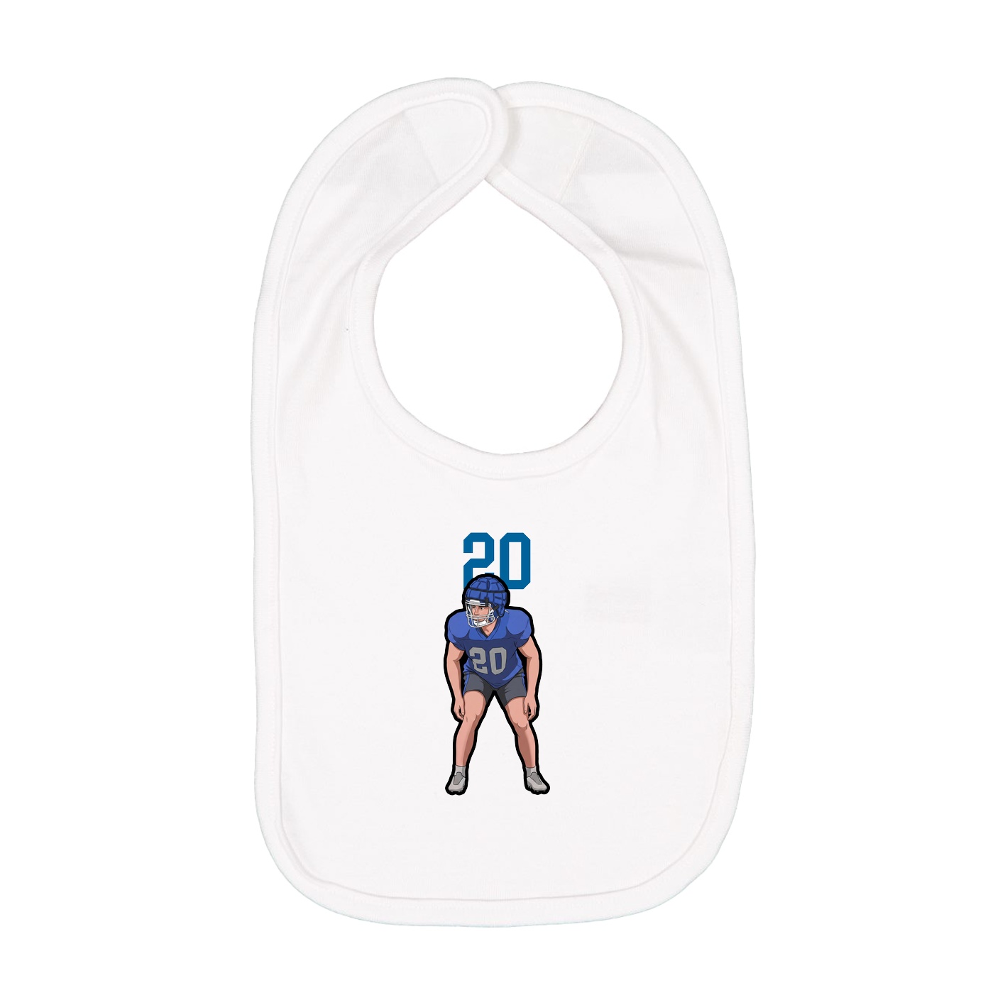 Infant Bib — Number Top in White