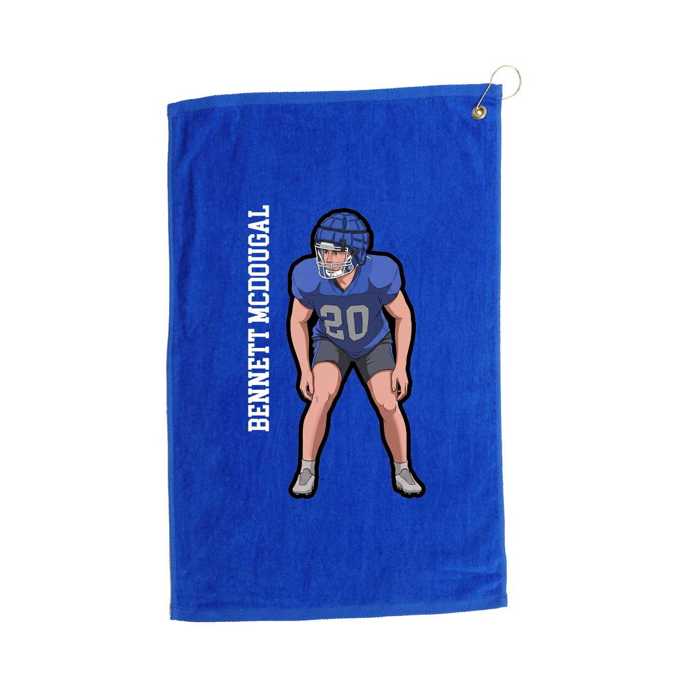 Golf Towel — Name Vertical in Royal