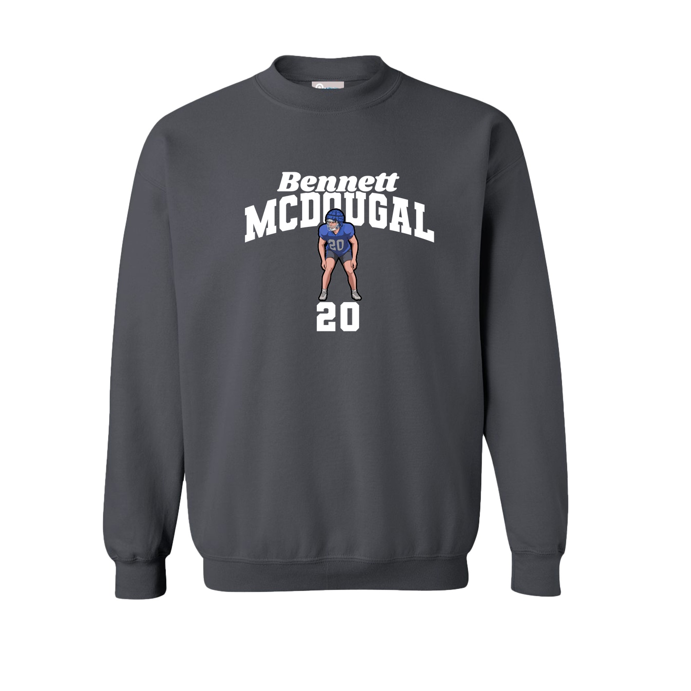 Fleece Crew — Signature Arch in Grey