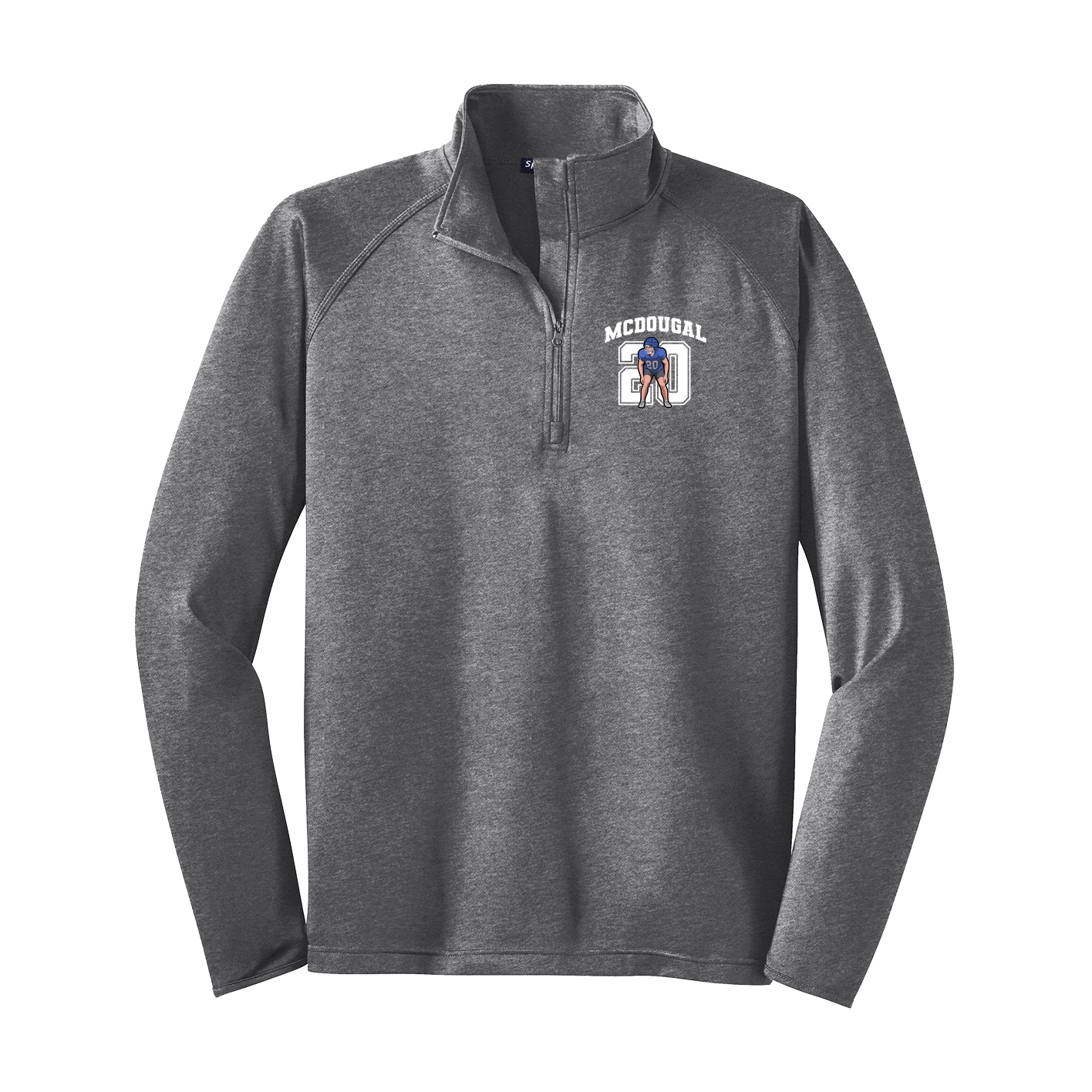 Q-Zip Pullover — Number in Grey