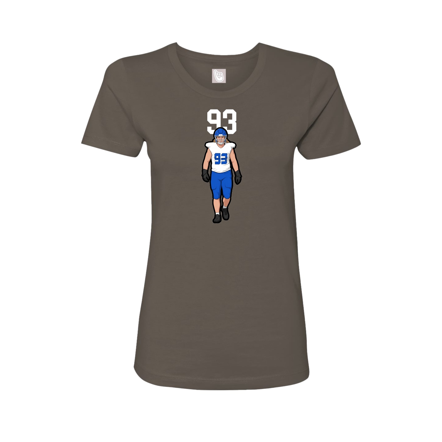 Fitted Women's Tee — Number Top in Grey