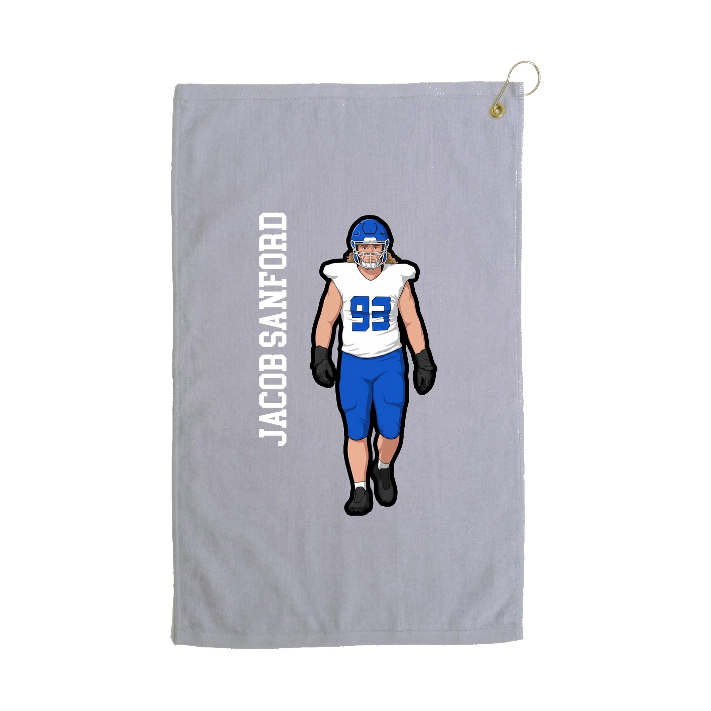 Golf Towel — Name Vertical in Grey