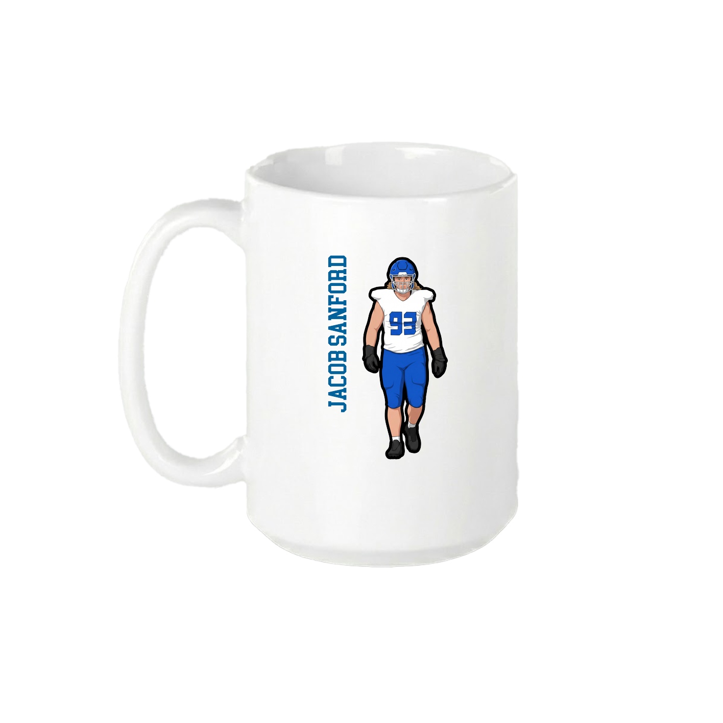 15oz Coffee Mug — Name Vertical in White