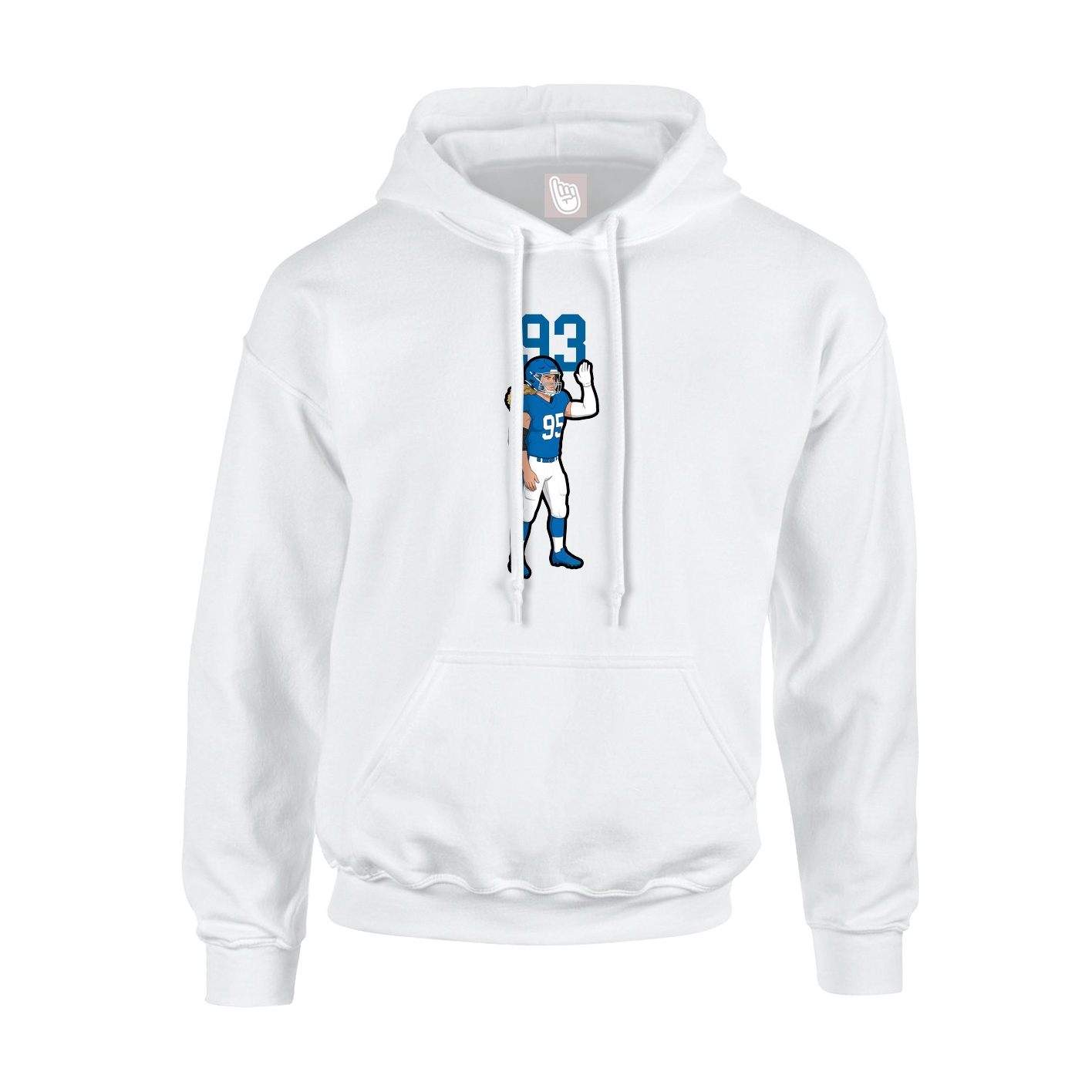 Youth Hoodie — Number Top in White
