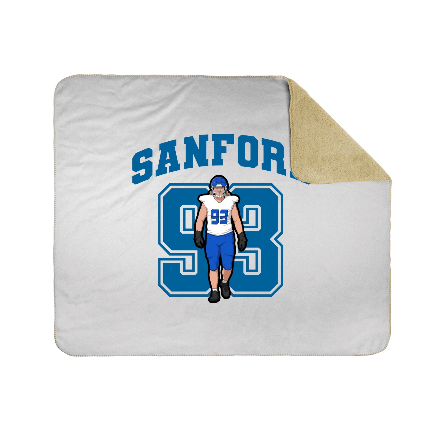 Throw Blanket — Number in White