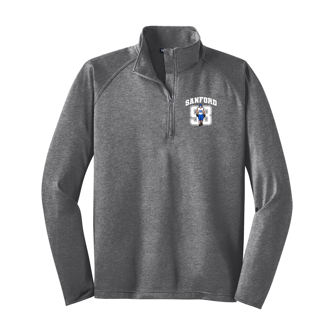 Q-Zip Pullover — Number in Grey