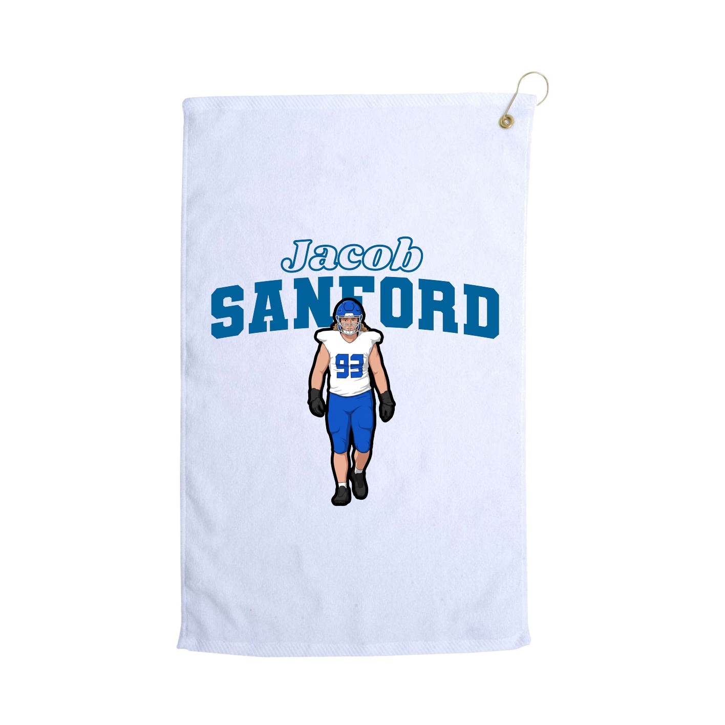 Golf Towel — Name Arch in White