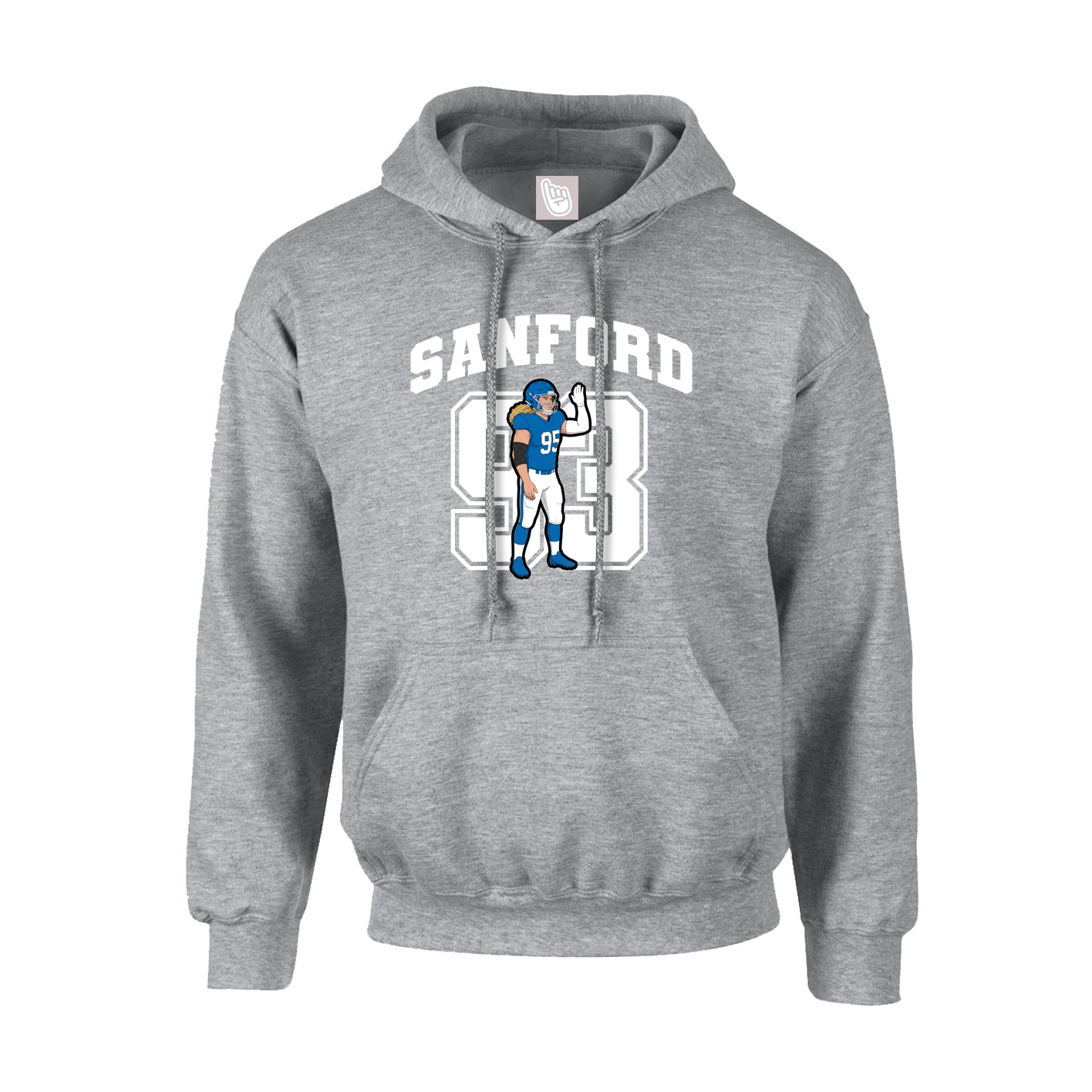 Youth Hoodie — Number in Grey