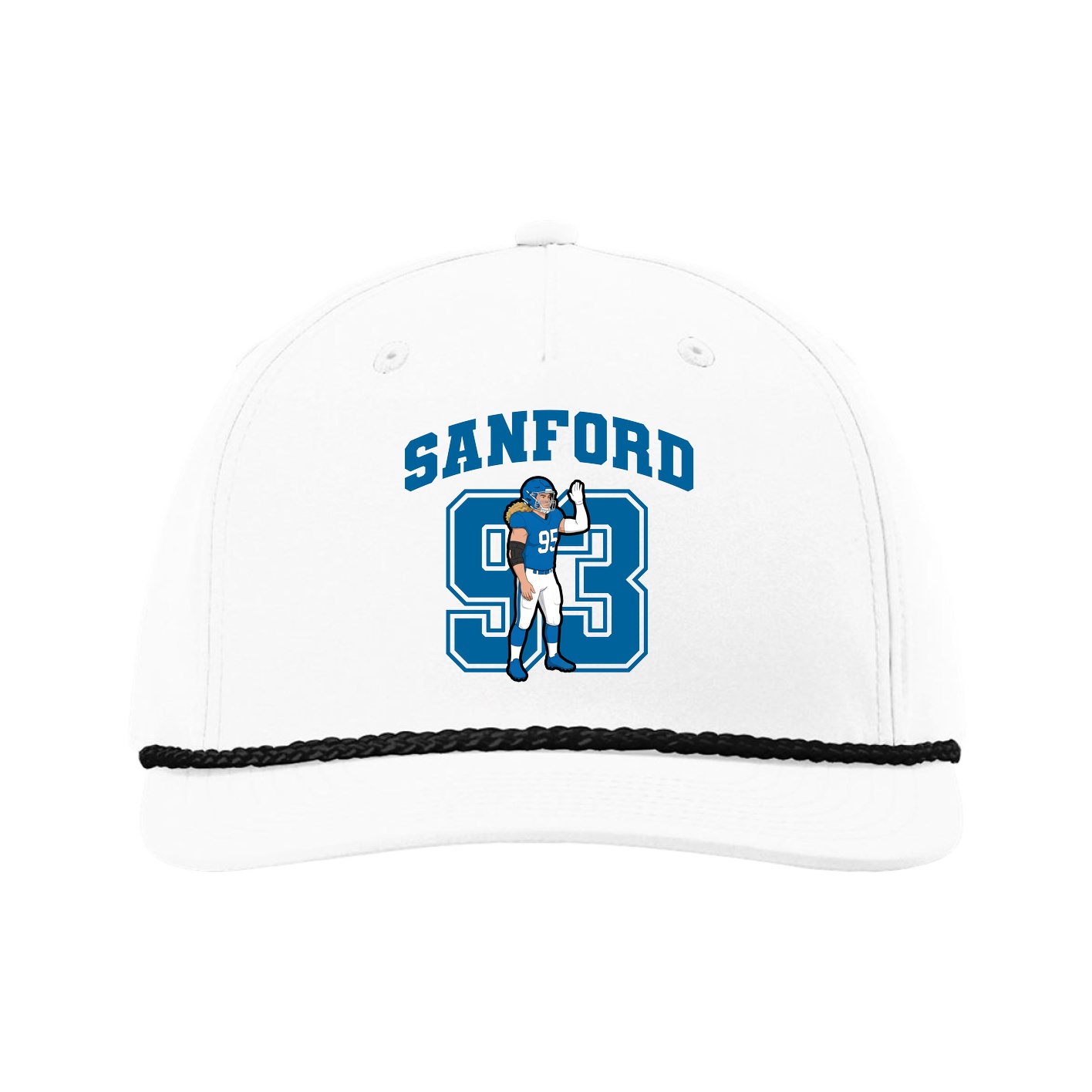 Five-Panel Classic Rope Cap — Number in White