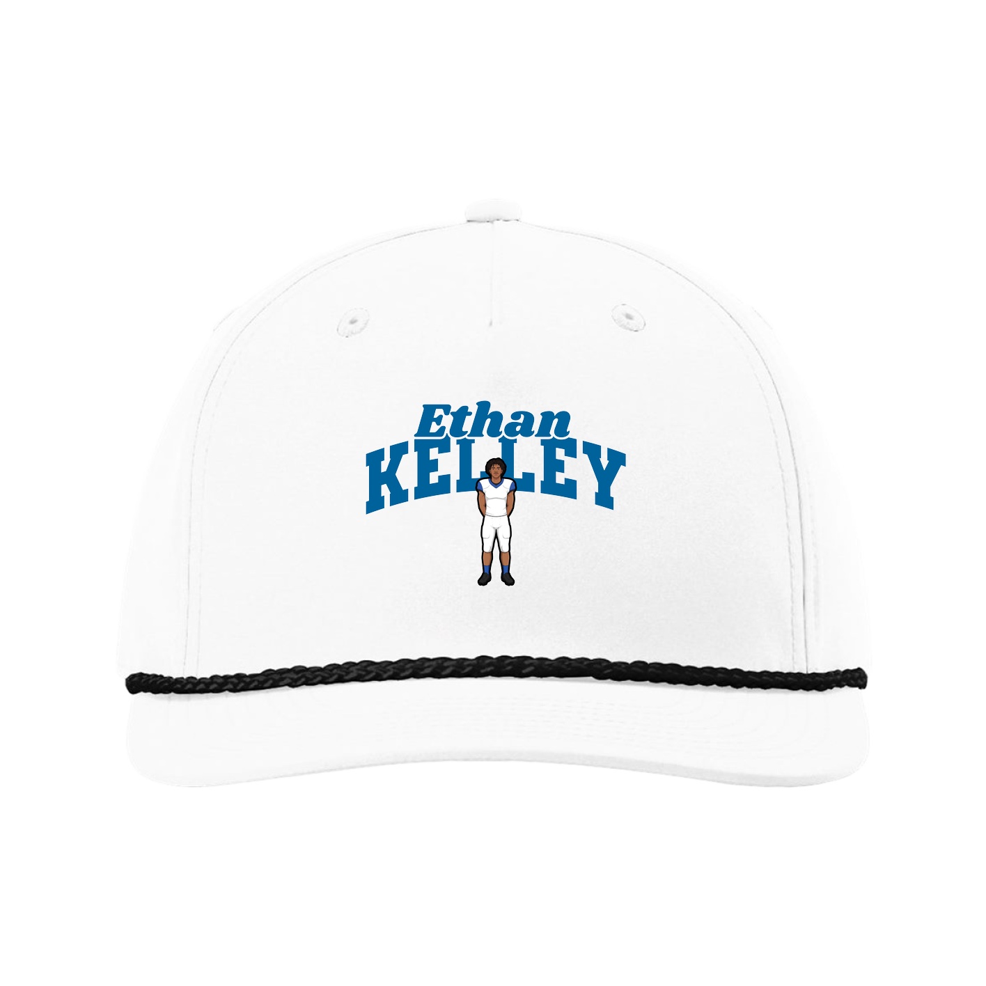 Five-Panel Classic Rope Cap — Signature Arch in White