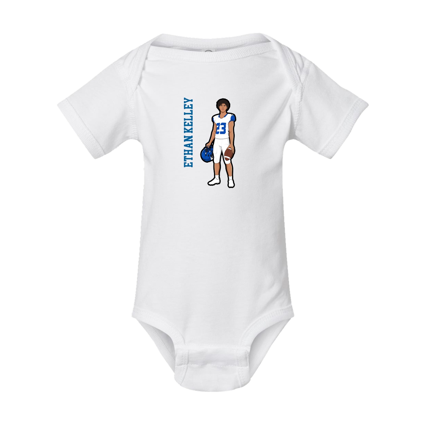 Baby Onesie — Name Vertical in White